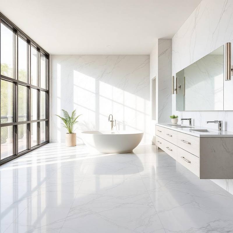 Tile & Stone flooring installation — Aqualane Master Bath, Naples FL